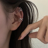 Fashion Earrings S925 Sterling Silver Flashing Diamond Double-Layer Line Ear Clip Female Ear Bone Cl