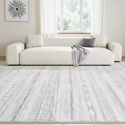 5x7 Area Rugs for Living Room Machine Washable Rug Distressed Indoor Carpet Neutral Moroccan Boho Ru