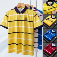Sulam M-4XL Polo Shirt Men Striped Oversize Polo T Shirt Men Collar Casual Polo Shirt for Man Classi