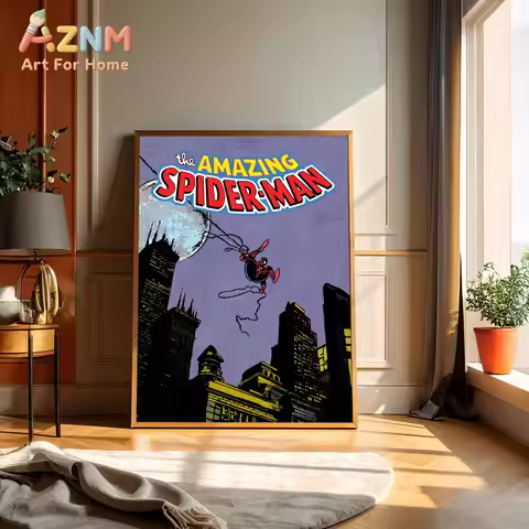 Spider-man Comic Book Poster _ Retro Marvel Wall Art Print