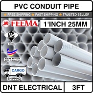 (3 FEET) 25mm 1Inch PVC Conduit Pipe - Paip Pvc Putih | PVC Pipe Paip Wiring | Paip Electrical | Pip