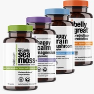 Organic Irish Sea Moss Capsules, Magnesium Glycinate, Happy Brain Mushroom Complex Nootropics Brain 