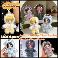 (Ship IN 12H) 4PCS Aespa Fluffy Club Series Plush Doll Protective Case Dust-proof Doll Pendant Acryl