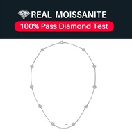 Real Moissanite Necklace,0.3ct*10 Round Moissanite 925 Silver Plated 18k Gold Necklace,Non Tarnish H