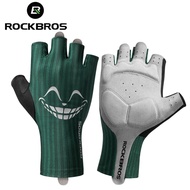 hotx【DT】 ROCKBROS Cycling Gloves Half Shockproof Anti-Slip Fingerless Breathable MTB Road