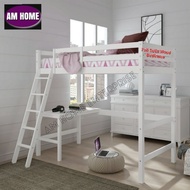 Solid wood Loft Bed, Sleeping on top, Single Loft Bedframe, Solid wood bunk bed, Solid wood Loft bed