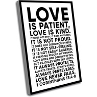 Framed Inspirational Wall Art _ 1 Corinthians 13_4-8 Bible Verse Print _ Love Is Patient, Love Is Ki