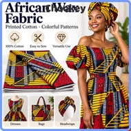 CHOOKMY Ankara Fabric - Colorful Wax Print, Soft Cotton, 6 Yards for Sewing
