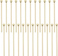 Beebeecraft 1 Box 200Pcs 25mm Ball Head Pins 18K Gold Plated Stainless Steel Eye Quilting Satin Straight Pins for Jewellery Making DIY Craft Head 1.8mm