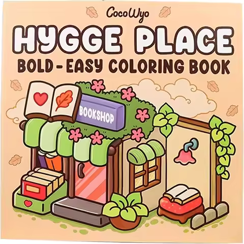 [Bold Design Adult Coloring Book] Hygge Place Adult Coloring Book - Bold & Simple Design for Relaxat