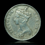 早期年份 1868年 香港維多利亞女皇 一毫 銀幣 Hong Kong Victoria 10 cents