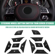 Car Steering Wheel Button Switch Trim Cover Sticker for Mercedes Benz a B C E Ml Gl Cla Gla Glk Sl C