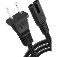 [UL Listed] 6ft 18AWG 7A 125V AC Power Cord 2 Prong Cable Non Polarized (NEMA 1-15P to IEC-320-C7)