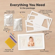 Wooden Hand Footprint Photo Frame Baby Ink Pad Baby Hand Footprint diy Photo Frame Hollow Baby One Y