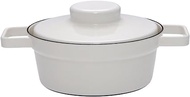 Enamel pot aroma pot casserole dish 1.25L diameter 20cm light gray 115100 (Japan import / The package and the manual are written in Japanese)