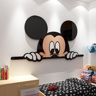 authentic Cartoon Mickeyed Mouse Wall Sticker Kawaii DIY 3D Acrylic Wall Sticker Mirror Kids Bedroom