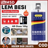 COD Lem AB Besi Super Kuat Tahan Panas Kafuter Lem Perekat Super 100g Untuk Reparasi Mobil / Rumah (