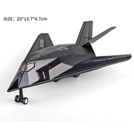 【WJ】Metal Aircraft Alloy F117 Fighter Model Pullback with Sound and Light Childrens Aircraft Toy Mod
