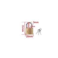 แม่กุญแจขนาดเล็กกุญแจล็อคทองแดง20มม. 25มม. 30มม. 40มม. 50มม. สำหรับตู้เก็บของกระเป๋าเดินทางอุปกรณ์สำหรับปรับปรุงบ้านตัวล็อคกระเป๋า3ปุ่ม