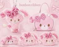 Bonbonribbon 蹦蹦兔 波點蝴蝶結 珍珠手機鏈 毛公仔 化妝袋 索繩袋 束口包 掛件 掛飾 鎖匙扣 鑰匙圈 髮帶 日本代購 限定 手提袋 化妝包 啵啵兔 邦尼兔 粉紅兔仔 Bonbon ri