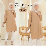 BLOUSE SAFEENA PREMIUM COMO CREPE IRONLESS  ZIPPER |WUDHU NURSING FRIENDLY BY ALMAKKAH HIJAB