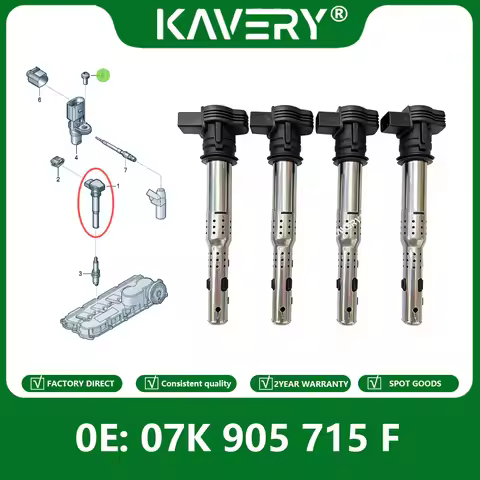 KAVERY For 07K905715F Car Ignition Coil 07K905715G Fits VW Golf MK6 A4 A6 Q3 Q5 TT R8 1.8T 2.0T Repl