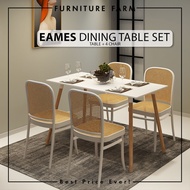F&F : Eames Dining Table with 4 chairs/ Set meja makan 4 kerusi/ Dining Table Set