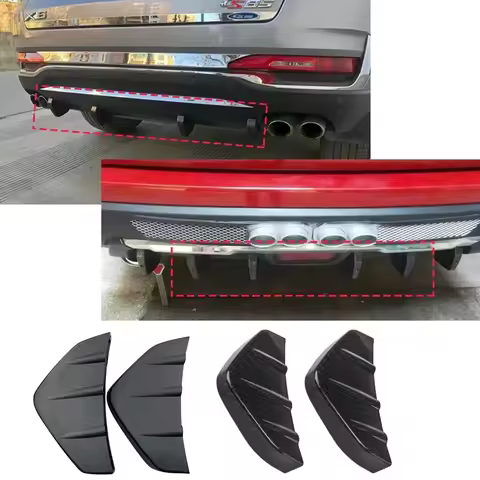 Universal Car Modified Rear Bumper Diffuser Spoiler Rear Bumper Lip Shark Fin Spoiler Back Bumper Fo