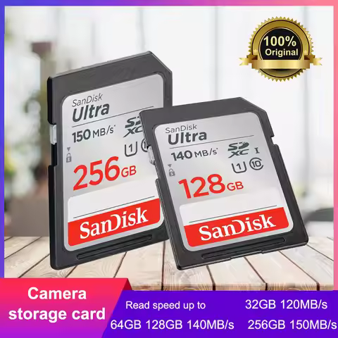 SanDisk Ultra SDHC UHS-I card and SDXC Memory card 32GB 64GB 128GB 256GB Original SD Card for Camera