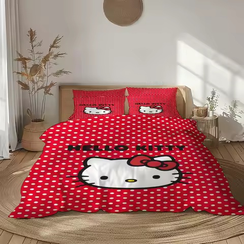 Hello Kitty Duvet Cover Set Single Double King Twin Full Queen Bed Linen Set