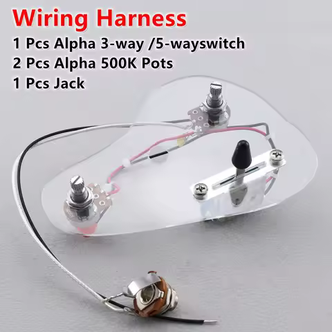 1 Set G.F Electric Guitar HH /HSH Wiring Harness ( 2x 500K Pots + 3-Way/5-Way Switch + Jack )