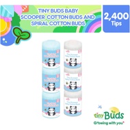 Tiny Buds Baby Cotton Buds Set of 6 (3x Scooper Cotton Buds & 3x Spiral Cotton Buds)