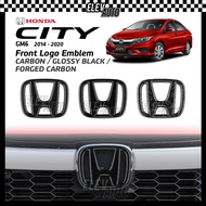 Honda City GM6 2014 - 2020 HONDA Front Car Logo Emblem Cover Carbon Black Bodykit Accessories 2015 2