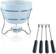 Yumchikel Chocolate Fondue Pot set Butter warmer Bowl Set with 4 Dipping Forks &amp; Tea Light Holder – For the Perfect Melted,Chocolate &amp; Cheese Serving fondue set valentines day gifts