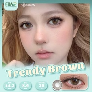 [graded 0.00~-8.00] COCOLENS Soft Contact Lens 1Pair Trendy Brown Makeup lenses with case 6months 14