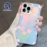 SS904 Premium Hologram Case Silicone Aesthetic Tulip Pink Bear For Xiaomi Redmi 15C A5 MI 14T PRO 14