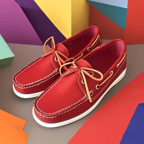Handmade Genuine Leather Classic Boat Shoes Mocassins Shoes Mens Casual Loafer Board Shoes