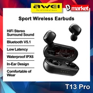 Awei T13 Pro Wireless Earbuds HiFi Stereo Surround Sound Earphone Sport Headphone Sport Earbuds Awei