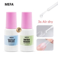 MEFA 3S Air Dry Gam Kuku Palsu Press-On 10ml + Kit Penanggal Tanpa Aseton Vitamin E Kuat Anti Retak 
