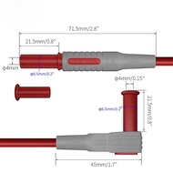 4mm Banana Plug Test Wire for Electrical Testing - 90 Degree Copper Core CAT III