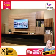 9 Feet Brown TV Cabinet Marble Wood Hang Wall Cabinet ( INSTALLATION INCLUDED) / Hall Cabinet / Loun