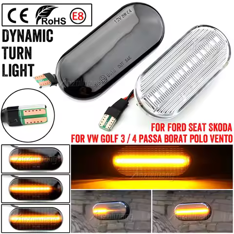 Dynamic LED Side Marker Signal Light Indicator Lamp For SEAT Leon 1P Ibiza Mk3 6L Mk4 6J Toledo Exeo