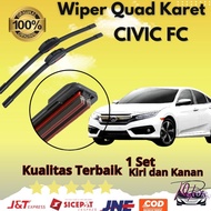 Quad Wiper Rubber 4 Rubber Honda Civic FC Frameless Car 1 Set Kiri and Right Without Iron Frame Rubb