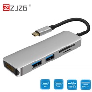 ZUZG Thunderbolt 3 hub usbc Dock USB Type C to HDMI USB3.0 cable TF SD Card 5IN1 Adapter Splitter fo