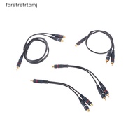 forstretrtomj Distributor Converter Speaker Gold Cable Cord Line Cooper Wire 2 RCA Female To 1 RCA Male Splitter Cable Audio Splitter EN