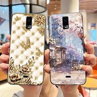Anti-scratch Black Phone Case For BLU View 3 Casing Elegant Fashion Aesthetic Ink Lotus Painting Pat