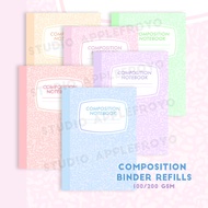 6/ 20/ 26 holes composition v2 binder refills for b5 a5 a6 planner diary by studio applefroyo
