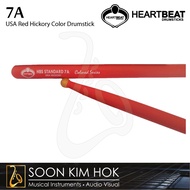 HEARTBEAT 7A USA Red Hickory Color Drumstick