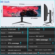 40 Inch Curved Fish Screen 5K 120Hz Gaming Esports Desktop 34 High Refresh Rate 49 Screen 4K Monitor