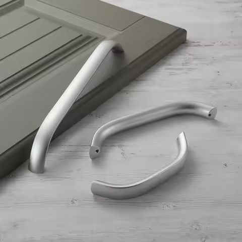 YM Long Silver Drawers Cabinet Handles Drawer Pulls 96-320MM Wardrobe Closet Kitchen Cabinet Storage